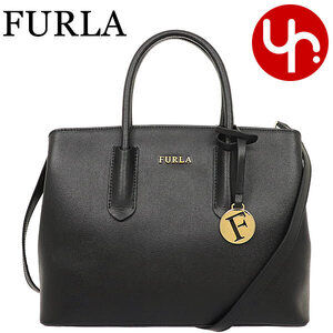 FURLA Tessa Leather Tote Bag Onyx Black Nero Black Crossbody